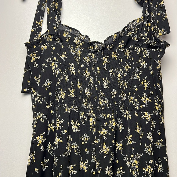 Anthropologie Black Floral Midi Dress - Picture 10 of 11